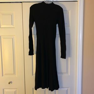 Adorable H&M black ribbed mock neck A-line dress